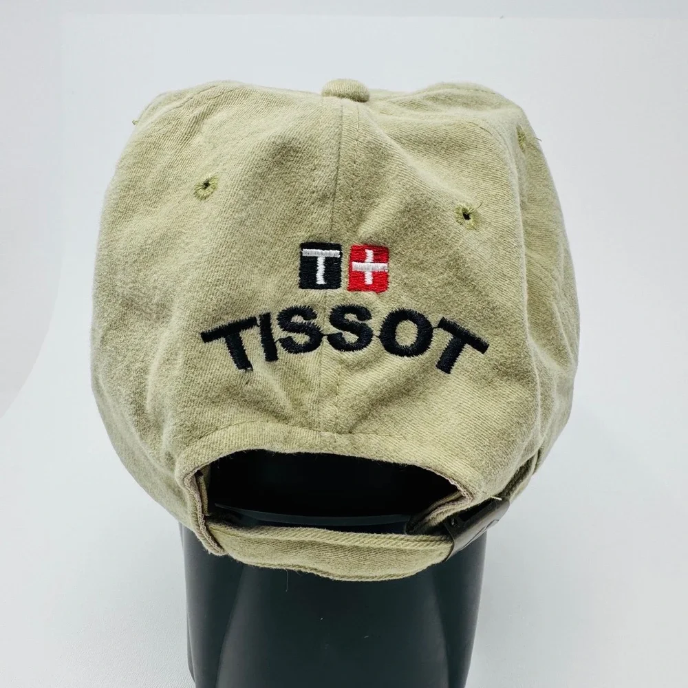 Tissot Swiss Watches Since 1853 Embroidered Khaki Tan Cotton Strapback Dad Hat